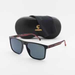 CARRERA 8064/S 0OIT Q3 Square Sunglasses - Black/Grey Polarized